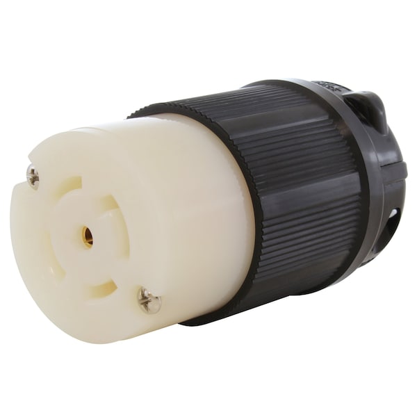 Locking Connector, L22-30R, 30 A, 277/480V AC, Three Phase, Black